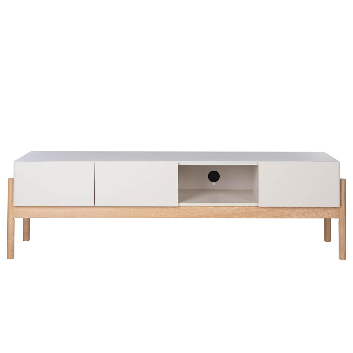 TV-LOWBOARD - Muschelweiß / Eiche Hell - Eichefarben/Weiß, Holz/Holzwerkstoff (188/55/45cm) - home24