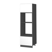 MIKROWELLENSCHRANK R-Line Weiß 60 cm J-Shape - Anthrazit/Weiß, Holzwerkstoff (60/206.8/57.2cm) - Vicco