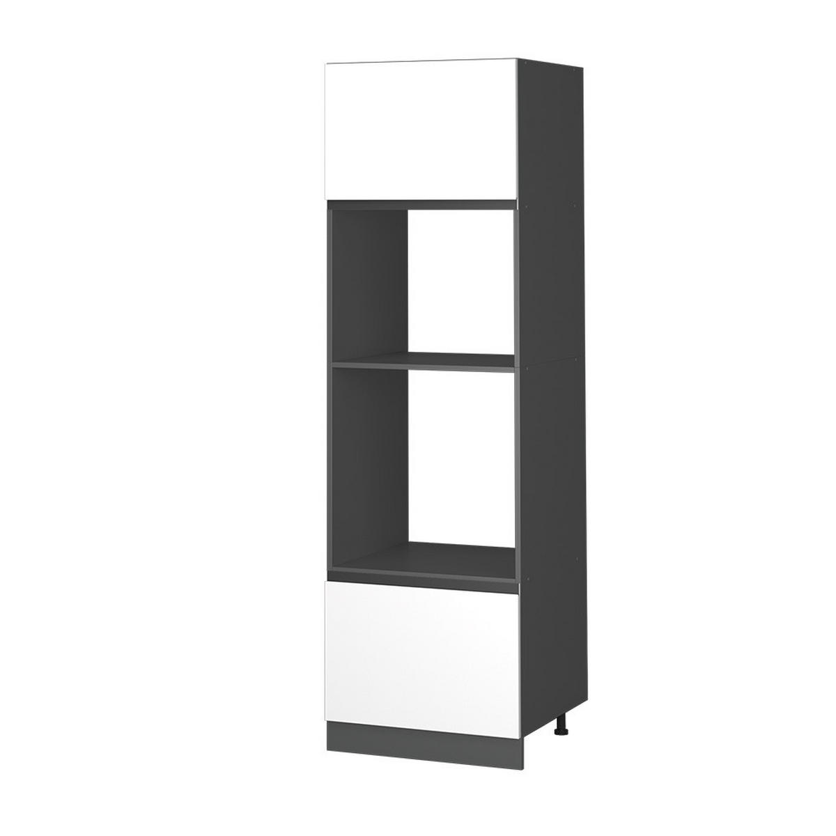 MIKROWELLENSCHRANK R-Line Weiß 60 cm J-Shape - Anthrazit/Weiß, Holzwerkstoff (60/206.8/57.2cm) - Vicco
