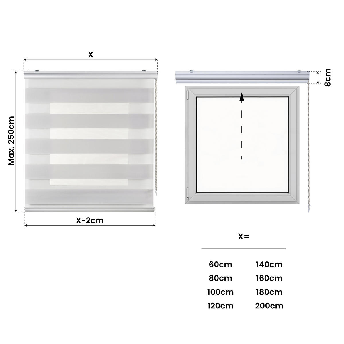 DOPPELROLLO Motorisiertes Grau 180x250 cm - Grau, Kunststoff (180/250cm) - STORESDECO