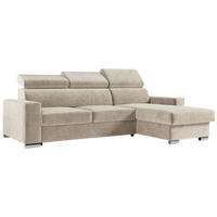 ECKSOFA FOX-L Beige - Beige/Silberfarben, Kunststoff/Textil (242/168cm) - MKS