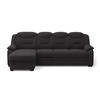 ECKSOFA mit Schlaffunktion – weiches Chenille-Gewebe - Schwarz Hochglanz/Anthrazit, Holz/Kunststoff (257/162cm) - Cotta
