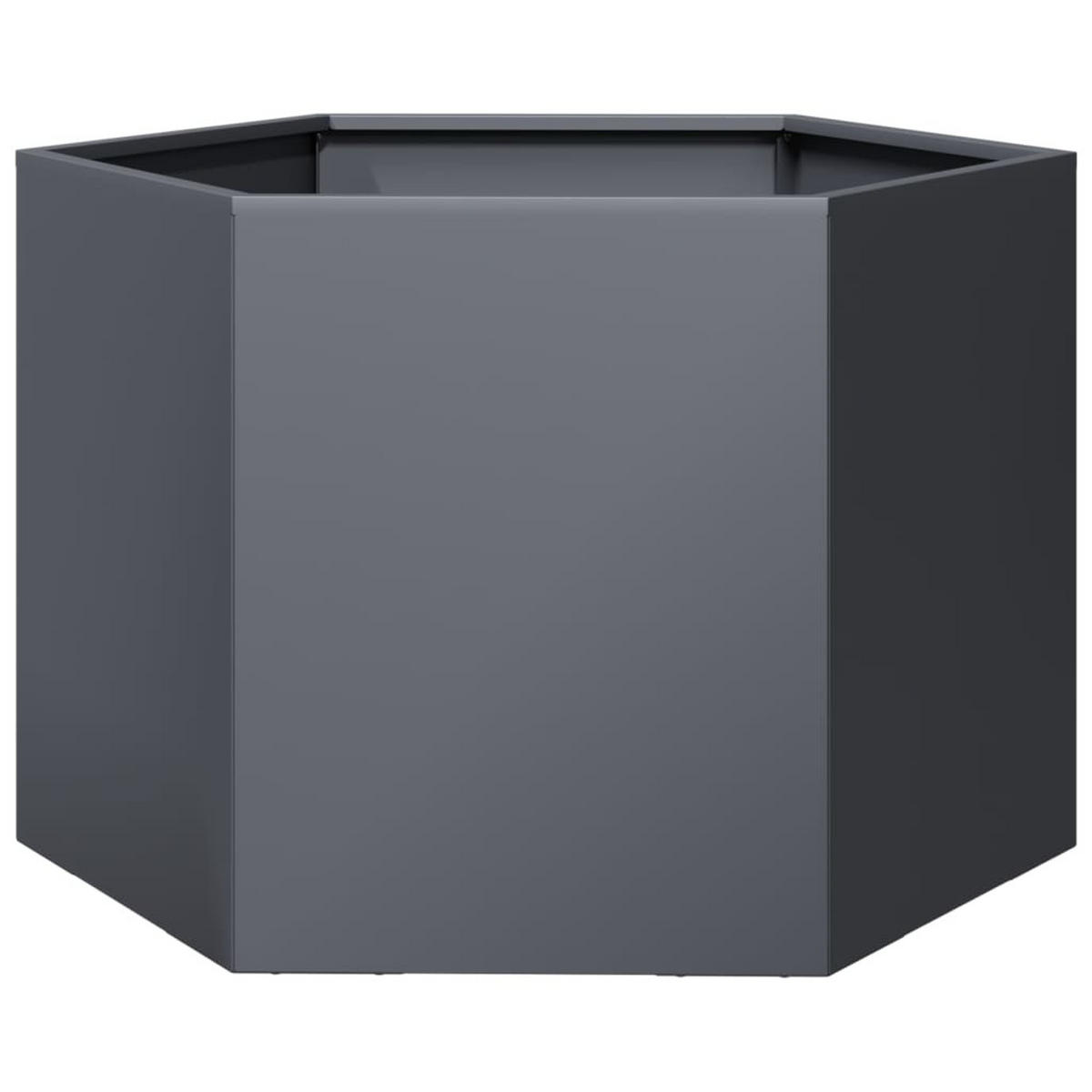 PFLANZKÜBEL Anthrazit Sechseckig 69/60/45 Stahl - Anthrazit, Metall (69/45/60cm) - vidaXL