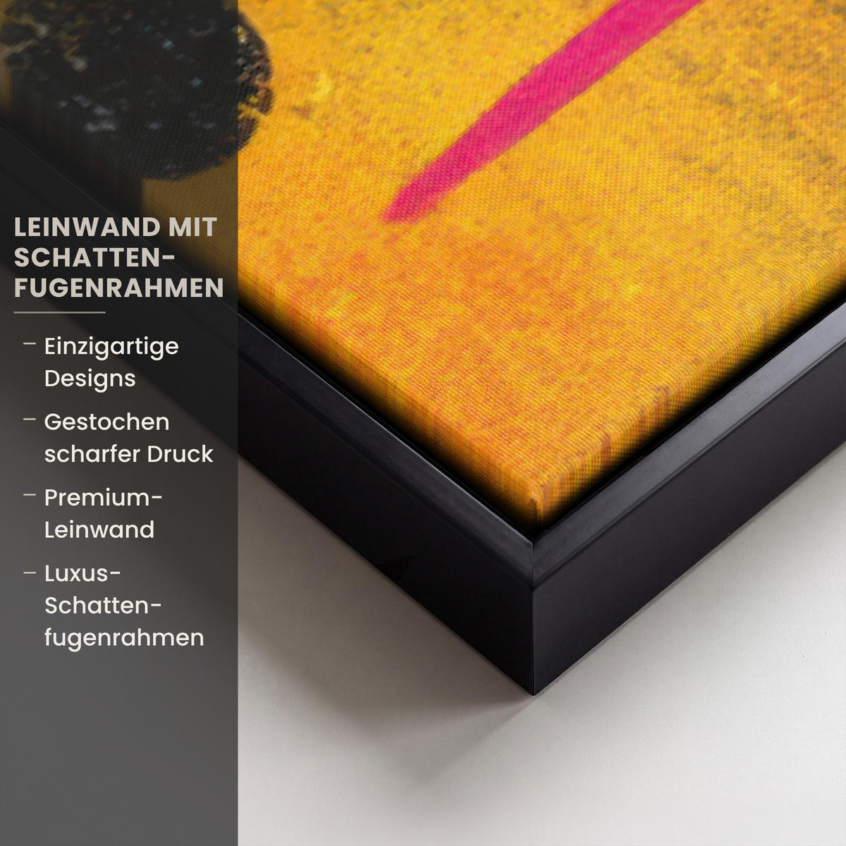 LEINWAND Bilder mit Rahmen - Farbflächen - Formen - Bunt - Abstrakt - 140x90 - Pink, Textil (140/90cm) - MuchoWow