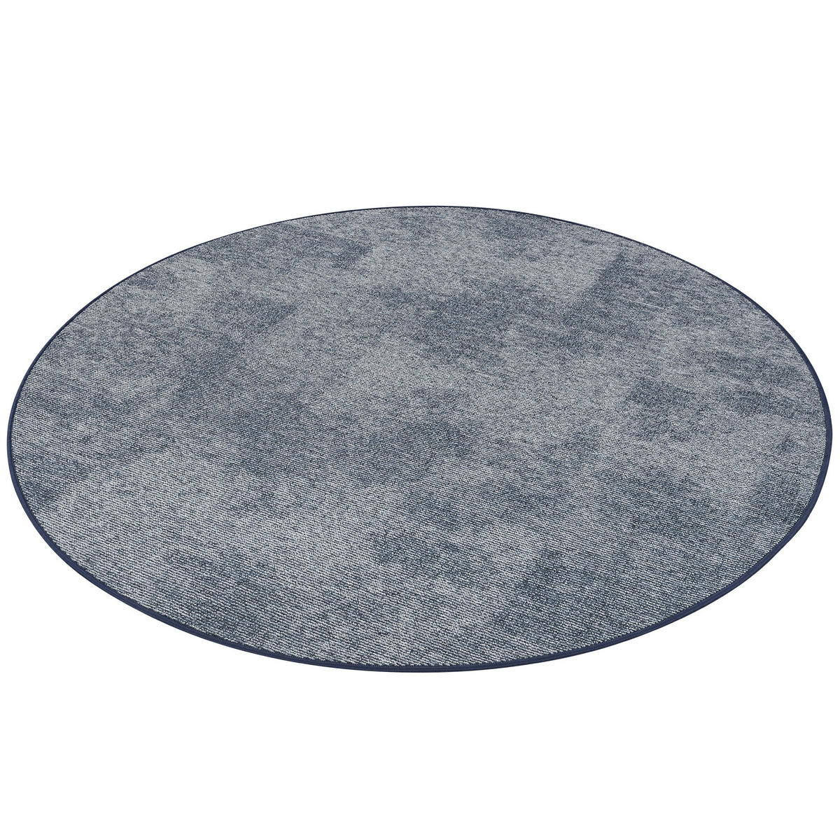 STREIFENBERBER TEPPICH LINES MELIERT RUND - Blau, Textil (200/200cm) - Snapstyle