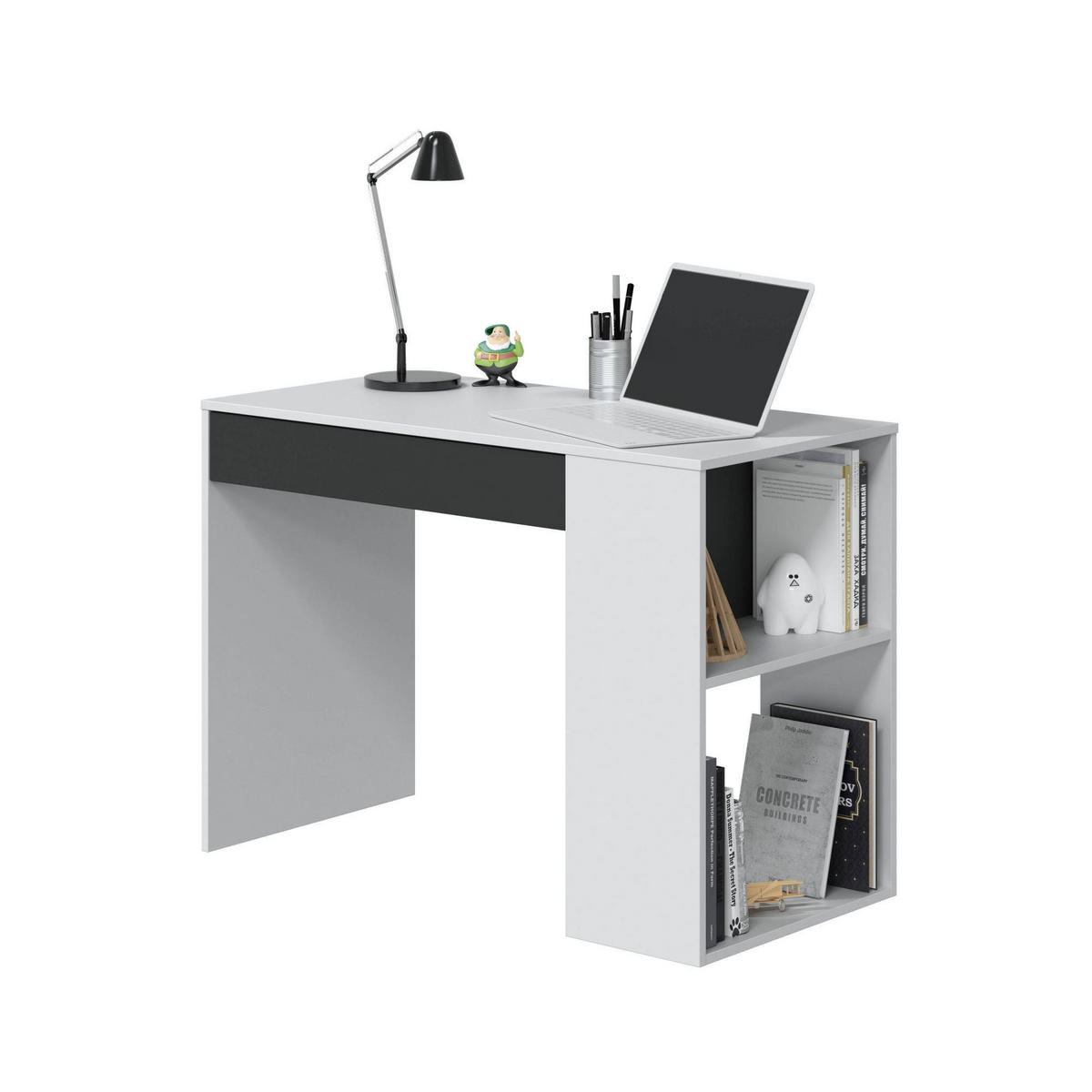 SCHREIBTISCH Weiß, Anthrazit 50/101/73 cm - Weiß, Holzwerkstoff (50/101/73cm) - DMORA