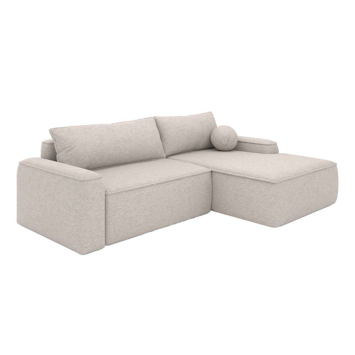 ECKSOFA OTATTI mit Schlaffunktion, Beige - Beige, Textil (245/160cm) - Fedve