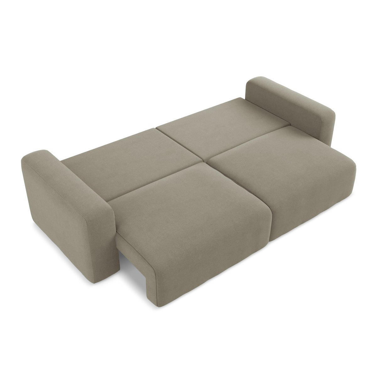 3-SITZER SOFA mit Schlaffunktion Strukturstoff Stoff Beige - Beige/Schwarz, Kunststoff/Textil (244/79/102cm) - LaMiaSofa
