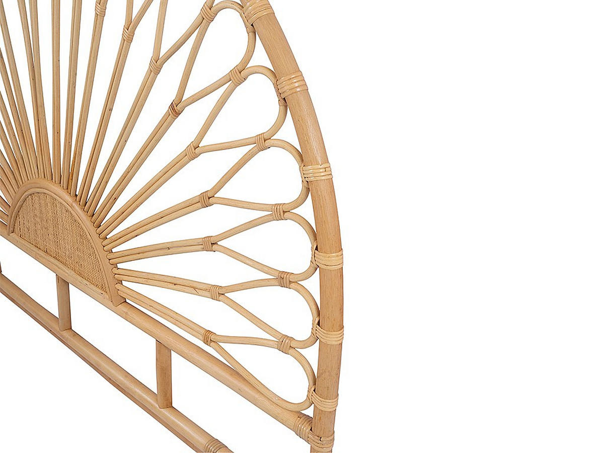 BETTKOPFTEIL - 2 Personen - rattan - naturfarben hell Solia - Naturfarben, Naturmaterialien (145/135/4cm) - Vente-Unique