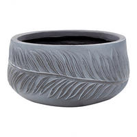 BLUMENTOPF grau rund 25/25/14 cm Ftero - Grau, Naturmaterialien (14cm) - Beliani