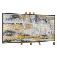 GEMÄLDE Goldener Horizont Schattenfugenrahmen Grau 140x70 cm - Grau, Holz (140/70cm) - YS-art gallery