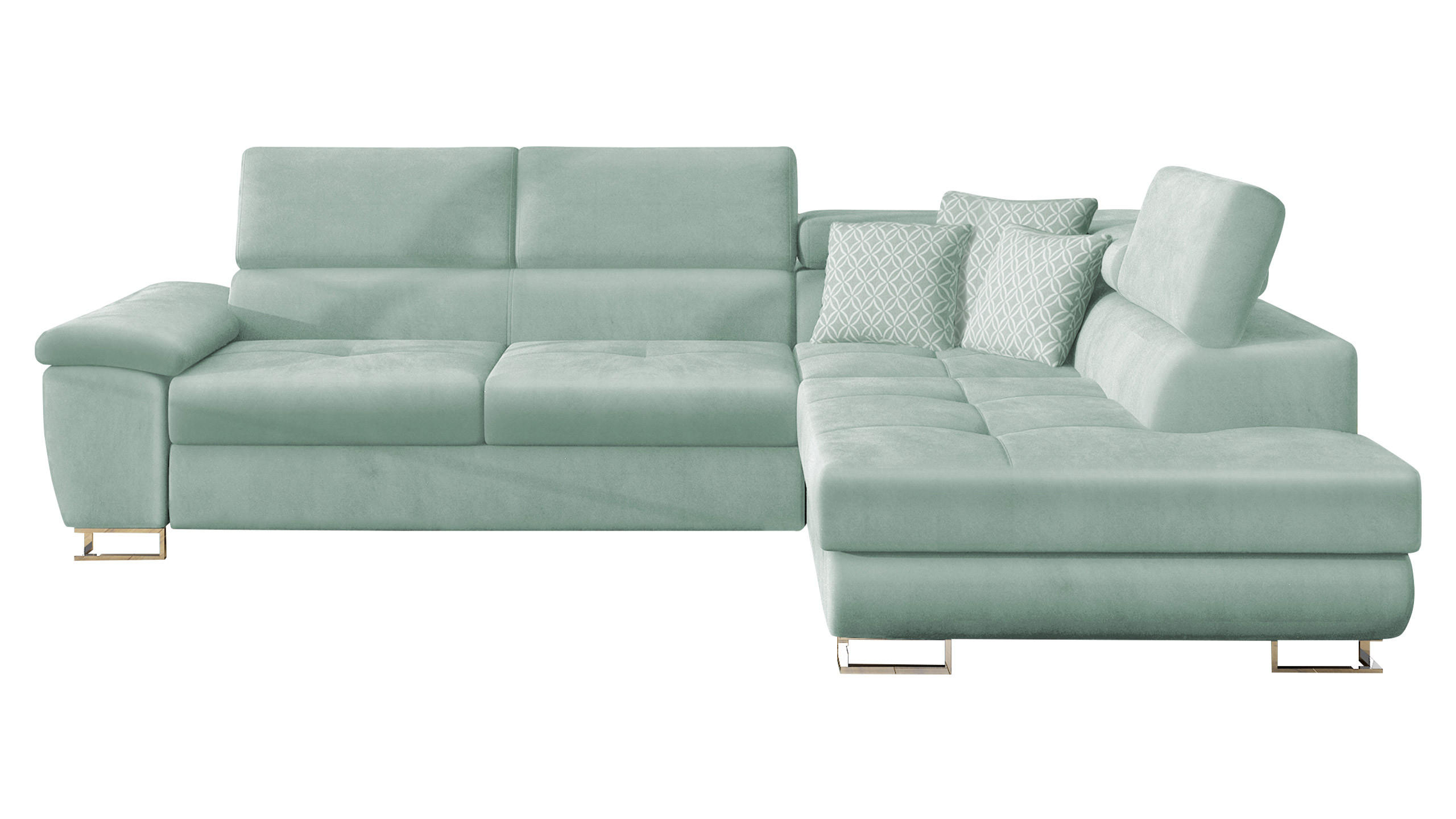 ECKSOFA Cotere, Seite: Rechts - Mintgrün, Holz/Textil (270/202cm) - MIRJAN24