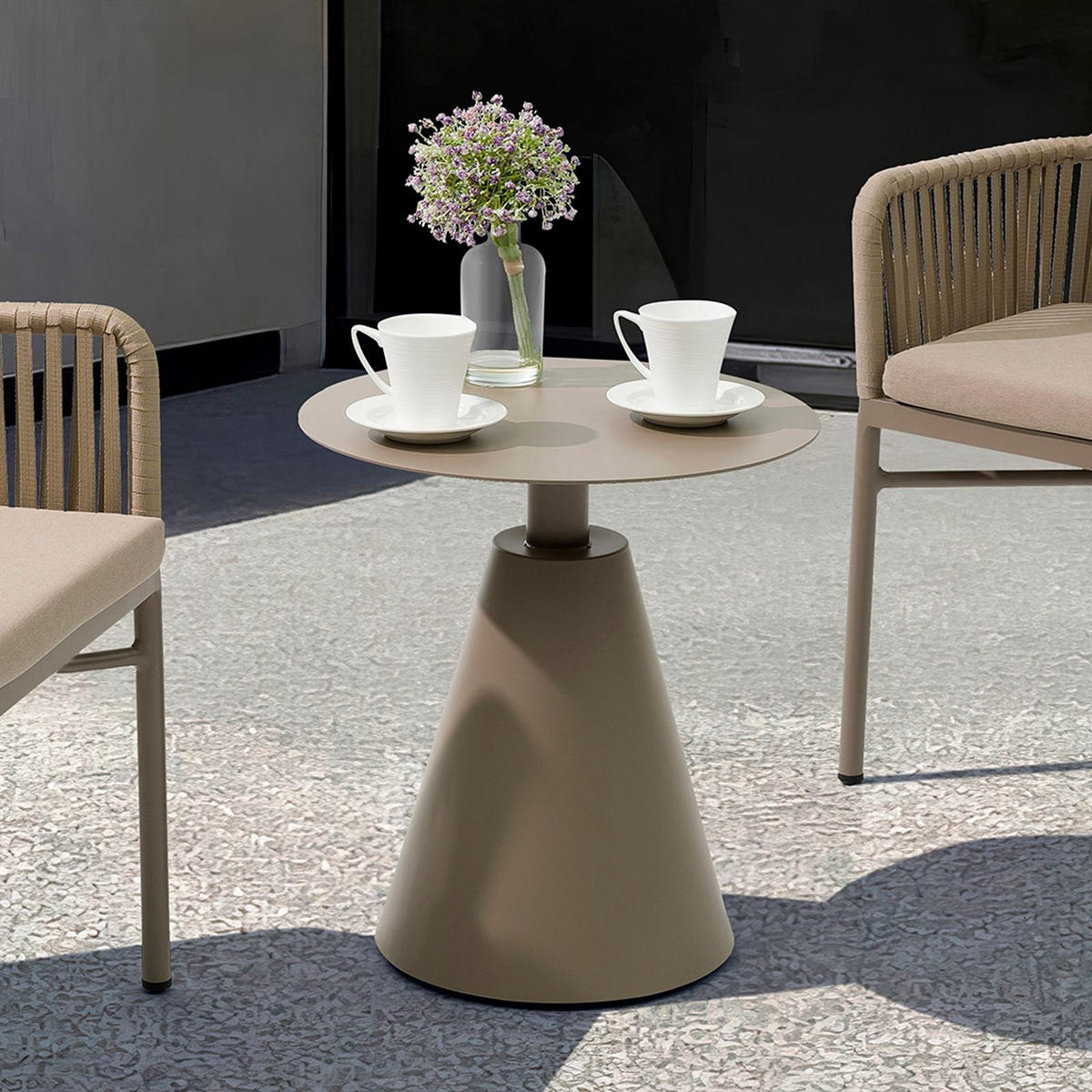 BEISTELLTISCH AURORA - Champagner, Metall (50/50/54cm) - IDIMEX