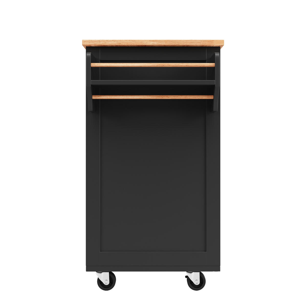 SERVIERWAGEN 102x45x92cm Schwarz mit Weinregal,Trennwänden & Lenkrollen - Schwarz, Holzwerkstoff (102/92/45cm) - Modfu