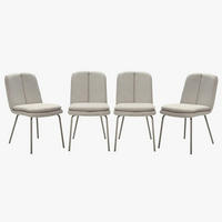 STÜHLE 4er Set aus Stoff Beine aus beige lackiertem Metall 64,5/48/85 cm - Beige, Textil (48/85/76cm) - Calicosy