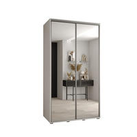 SCHWEBETÜRENSCHRANK 235,2/130/60 2-türig - Silberfarben/Weiß, Holz/Metall (130/235/60cm) - Abiks Möbel