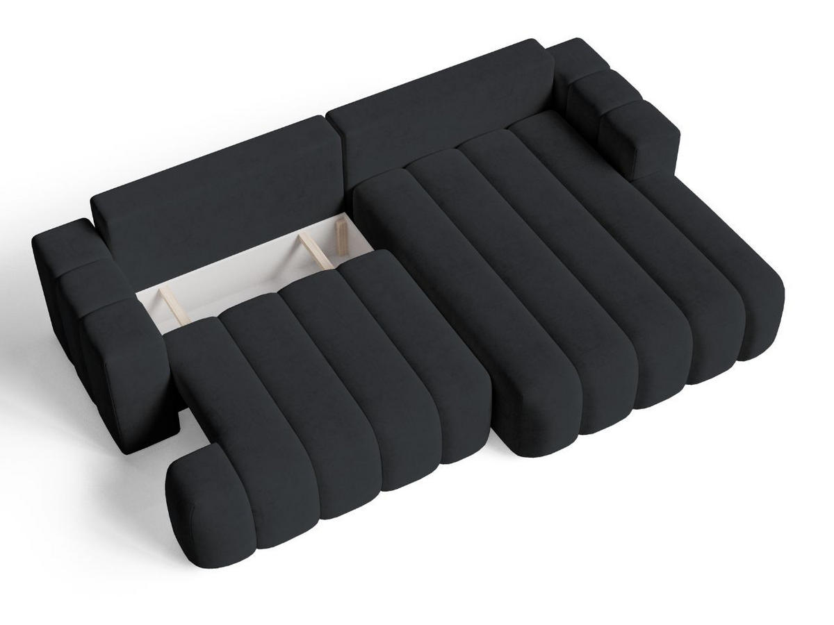 ECKSOFA Caleo Schwarz Rechts - Schwarz, Holz/Textil (270/170cm) - Graingold