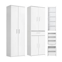 MEHRZWECKSCHRANK SET Der Allzweckwaffe - Silberfarben/Weiß, Holzwerkstoff (60/180/34cm) - Mokebo