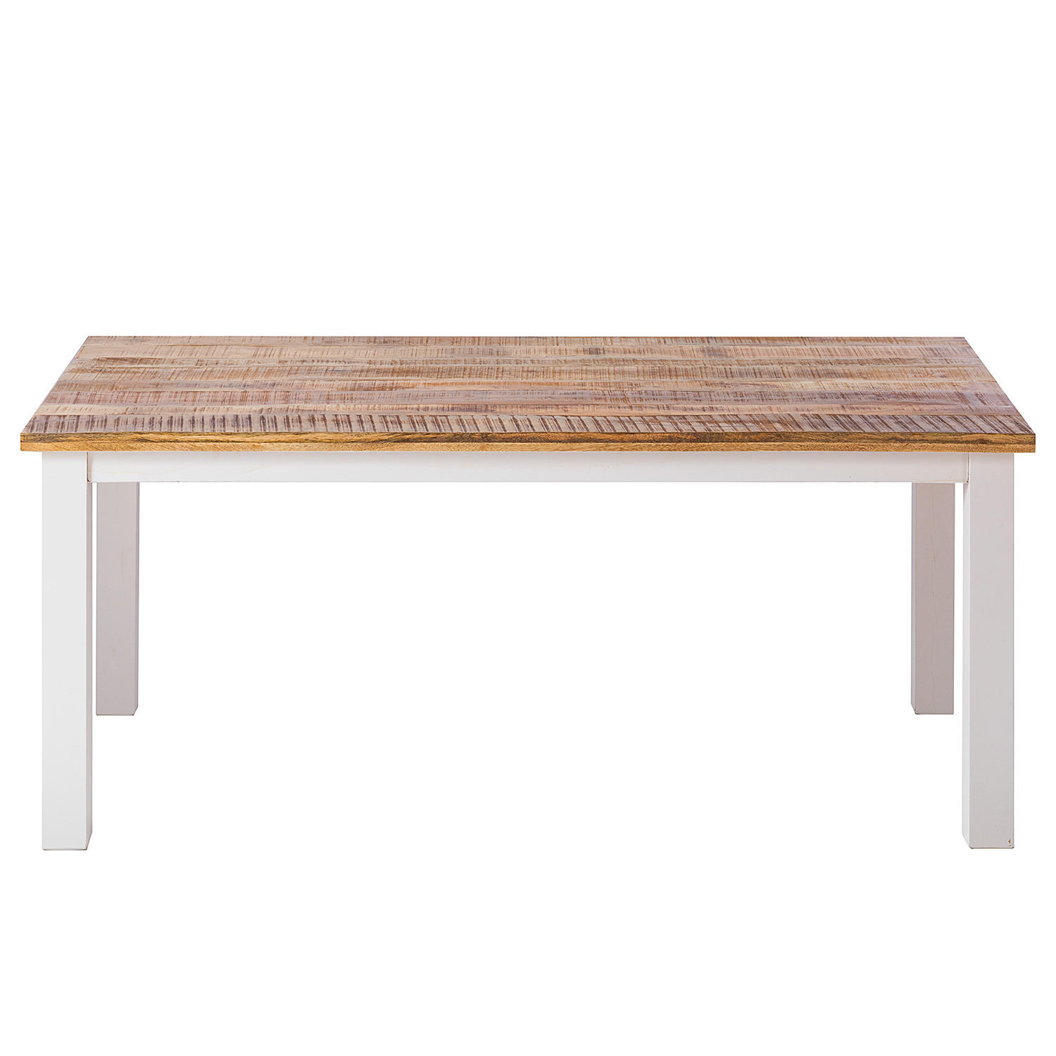 ESSTISCH - Mango massiv - Braun/Weiß, Holz (90/180/76cm) - home24