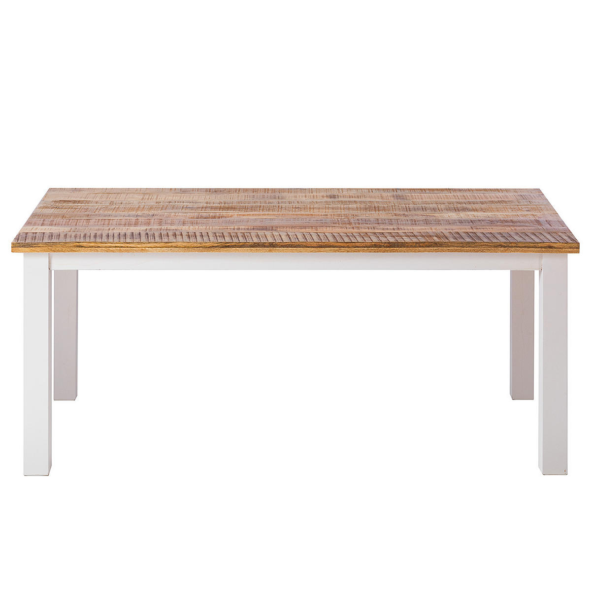 ESSTISCH - Mango massiv - Braun/Weiß, Holz (90/180/76cm) - home24