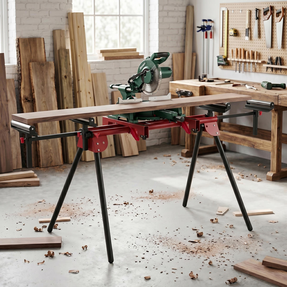 GEHRUNGSSÄGENSTÄNDER Metall Rot - Rot, Metall (94/63/76cm) - HOMCOM