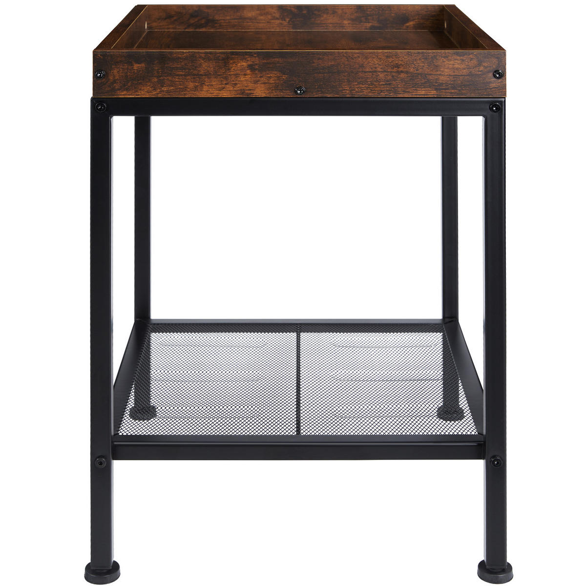 BEISTELLTISCH Rochester,41,5 x 41 x 56 cm,Industrial Holz dunkel, rustikal - Rostfarben, Holz (41.5/41/56cm) - tectake
