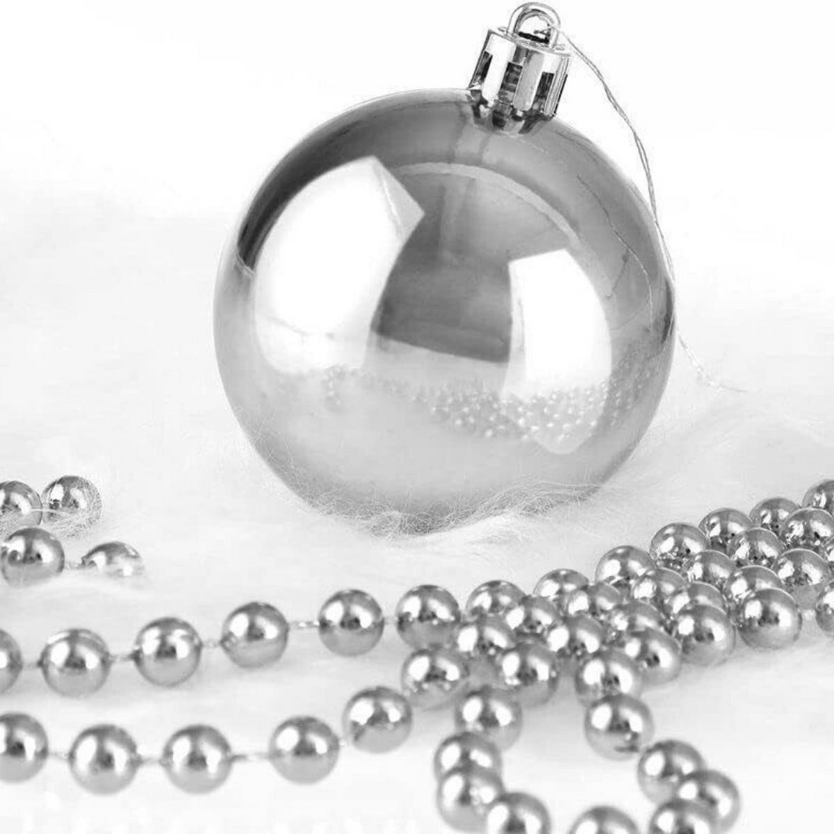 WEIHNACHTSKUGELN 100-tlg Silber - Silberfarben, Kunststoff (30/18/30cm) - JUNG