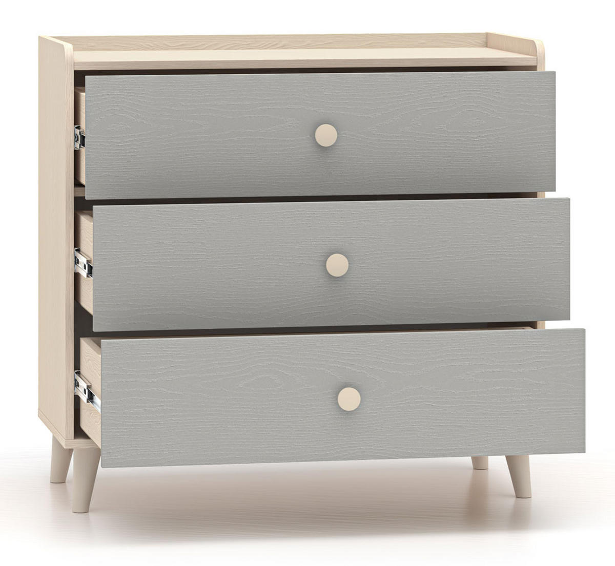 KOMMODE Mevel Wüstensand / Palladiumgrau 90 / 40 / 85cm - Braun/Grau, Holz/Holzwerkstoff (90/85/40cm) - Feldmann-Wohnen