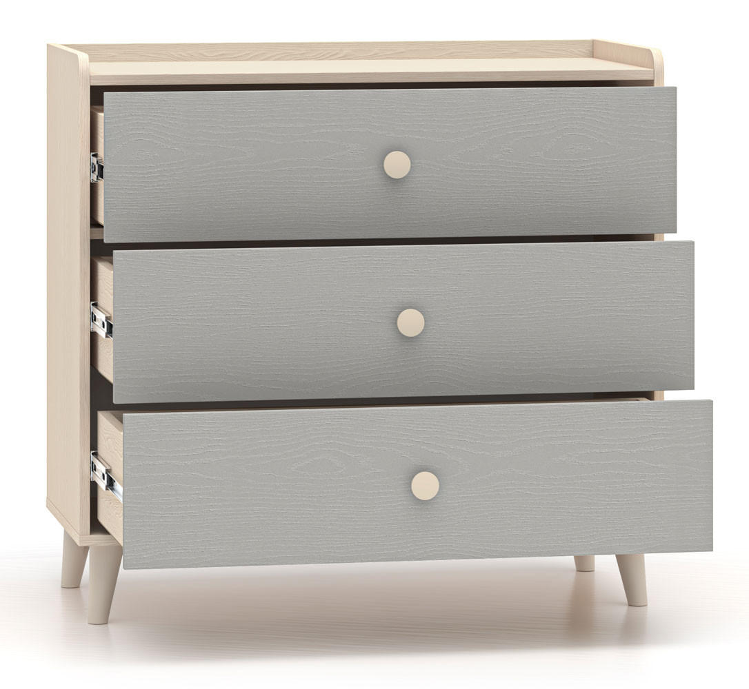 Thumbnail - Feldmann-Wohnen Kommode, Braun, Grau, Holz, 3 Schubladen, 90x85x40 cm, Wohnzimmer, Kommoden & Sideboards, Kommoden