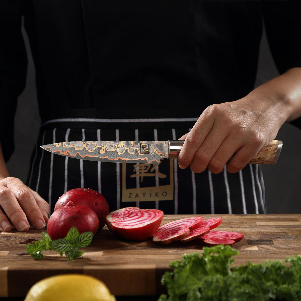 ALLZWECKMESSER 14 cm - Ahornfarben, Holz/Metall (25cm) - Zayiko