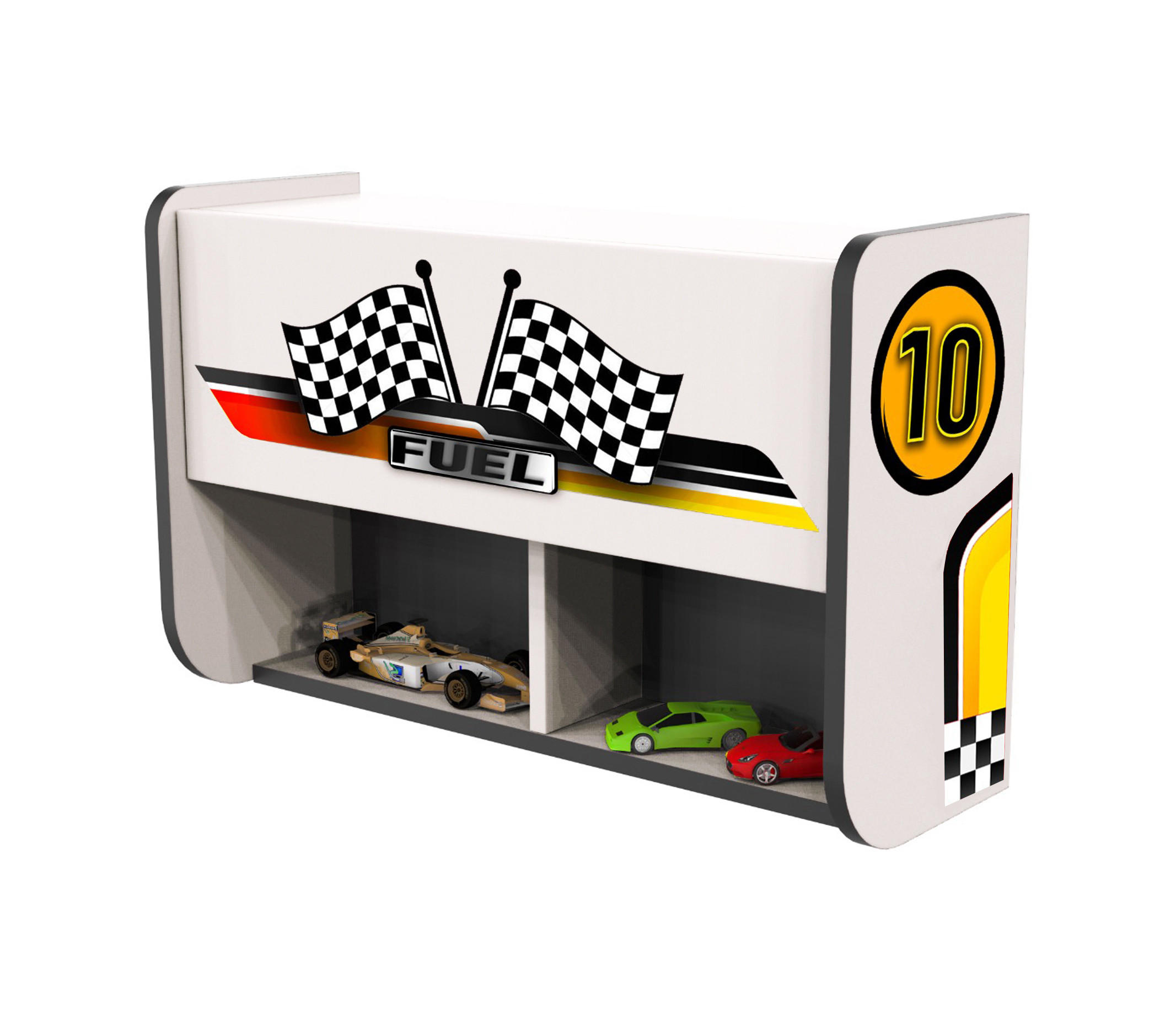 BÜCHERREGAL mit Klappe Wandregal für Kinderzimmer Weiß - Weiß, Holzwerkstoff (72/49/26cm) - Aileenstore