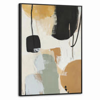 LEINWAND Bilder mit Rahmen - Farbe - Abstrakt - Farben - 70x100 - Currygelb, Textil (70/100cm) - MuchoWow