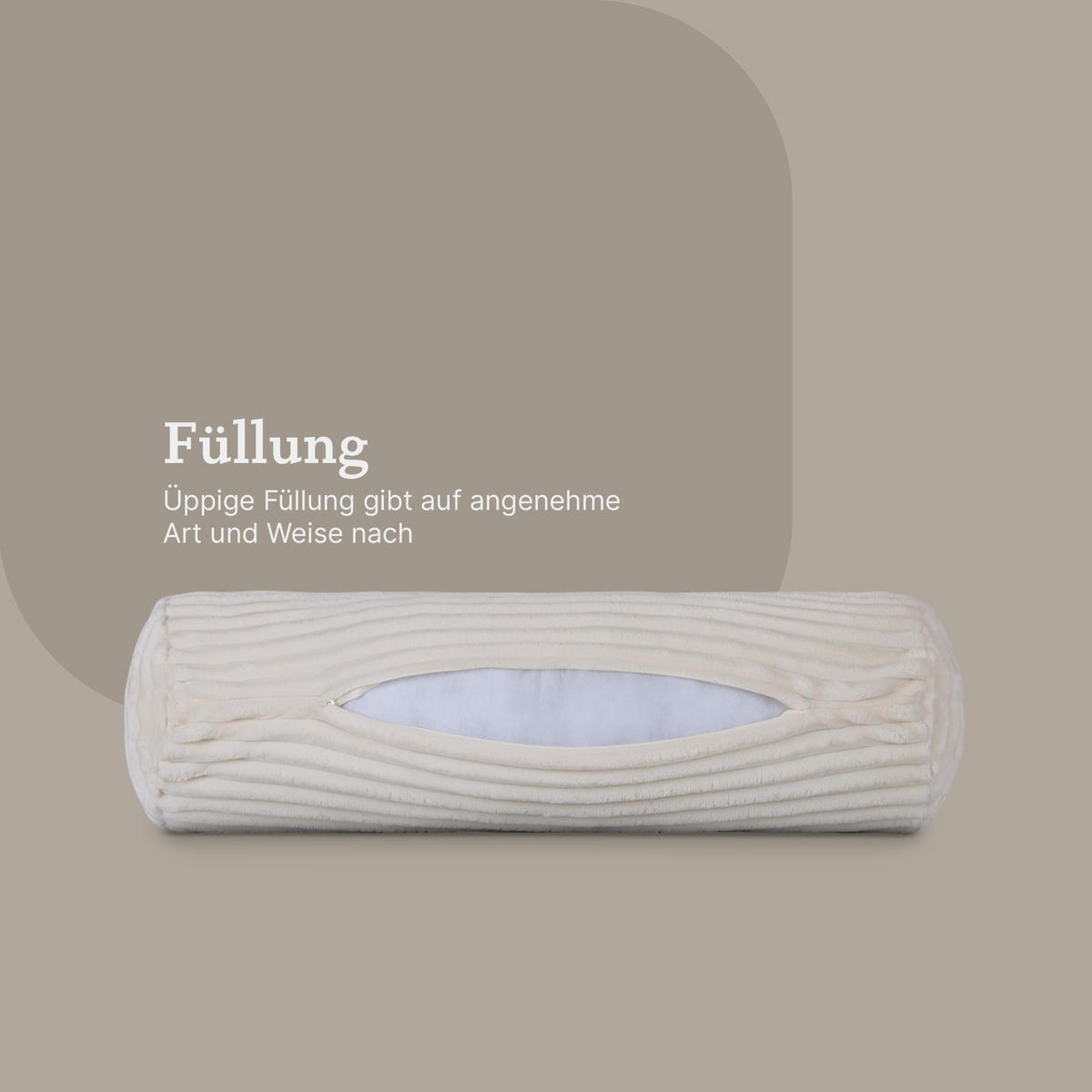 DEKOKISSEN Cord 20x70 cm Creme - Creme, Textil (20/70cm) - Bestlivings