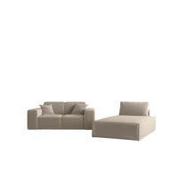 SOFA Sezlong Celes Premium 2er-set - Beige, Holzwerkstoff/Textil (110/95/194cm) - Fun Möbel