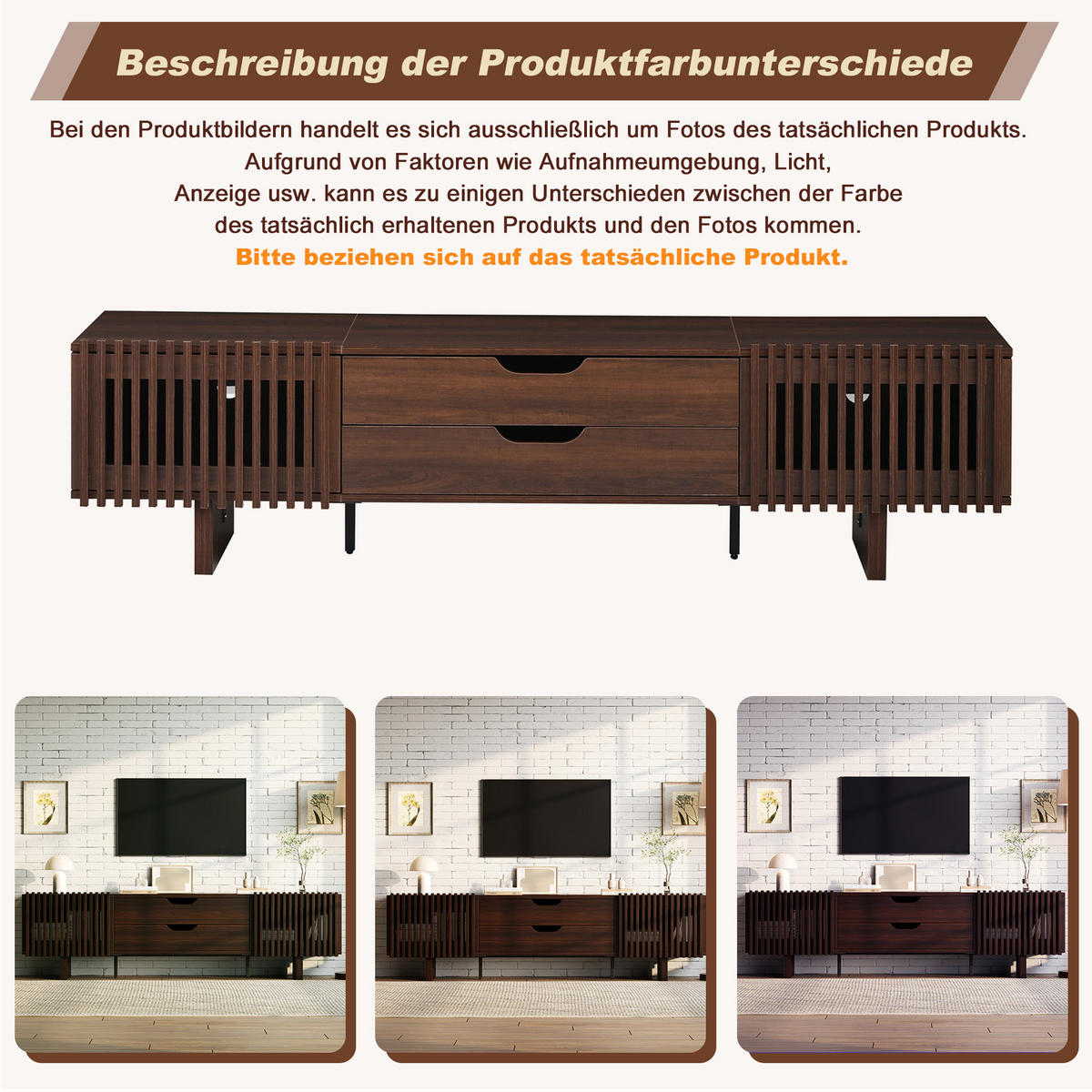 TV-LOWBOARD 180x40x45 cm Nussbaum 2 Schubladen 2 Türen - Alteiche, Holzwerkstoff (40/45/180cm) - FLIEKS