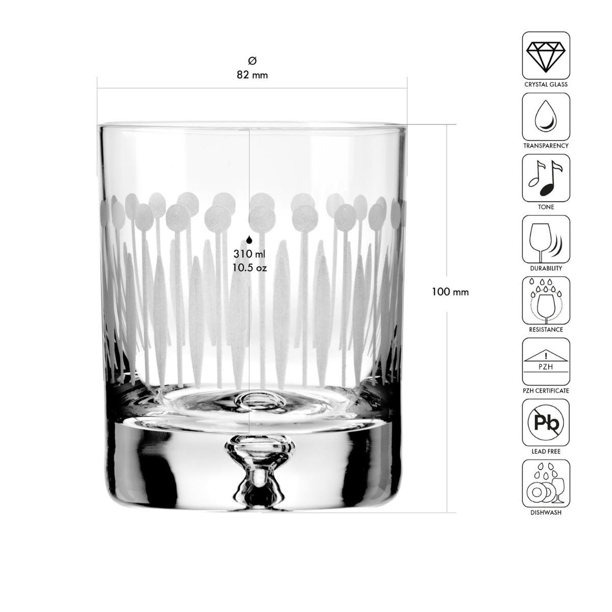 WHISKYGLÄSER SAGA BOTANIC, 6ER-SET, 310 ML - Transparent, Glas (0.31L) - Krosno Glass