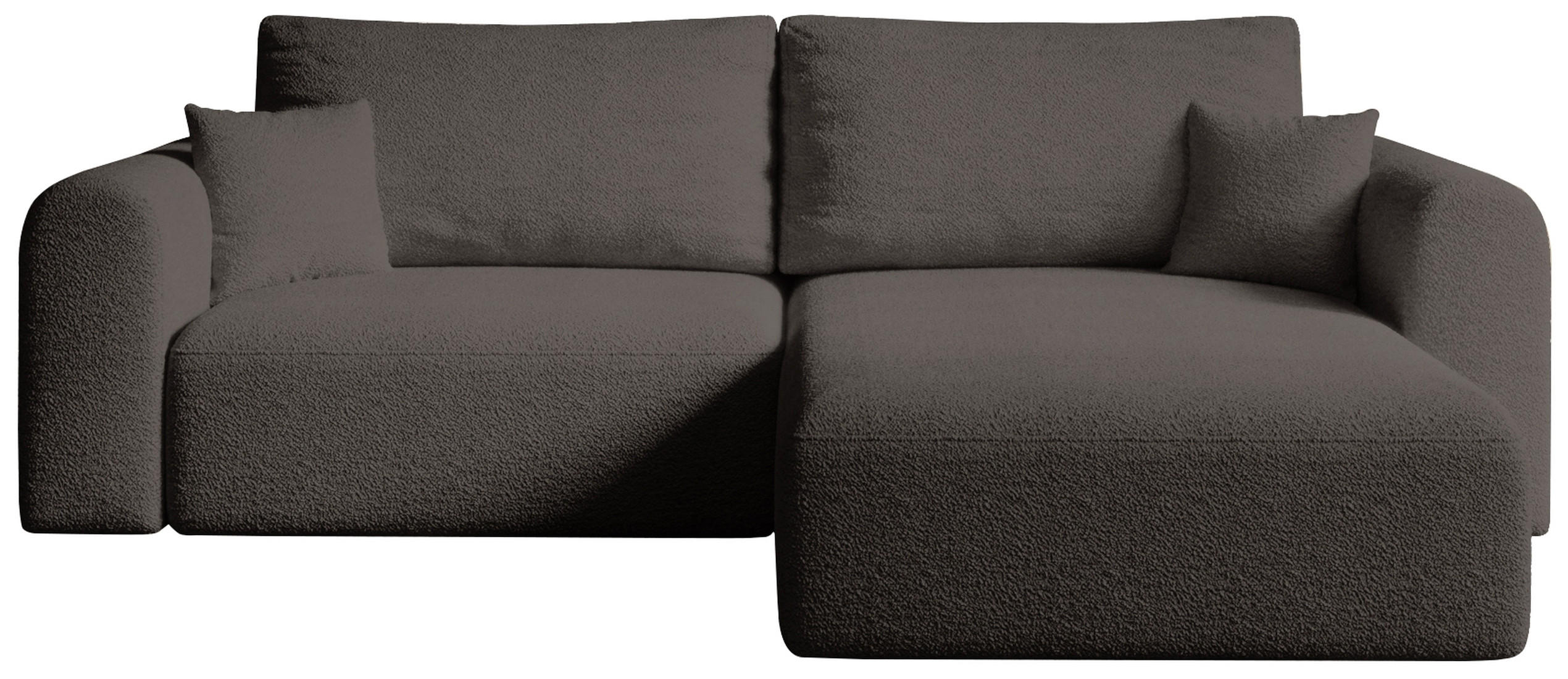 ECKSOFA Kornel mit Schlaffunktion Braun Boucle - Braun, Textil (248/165cm) - Bromarkt