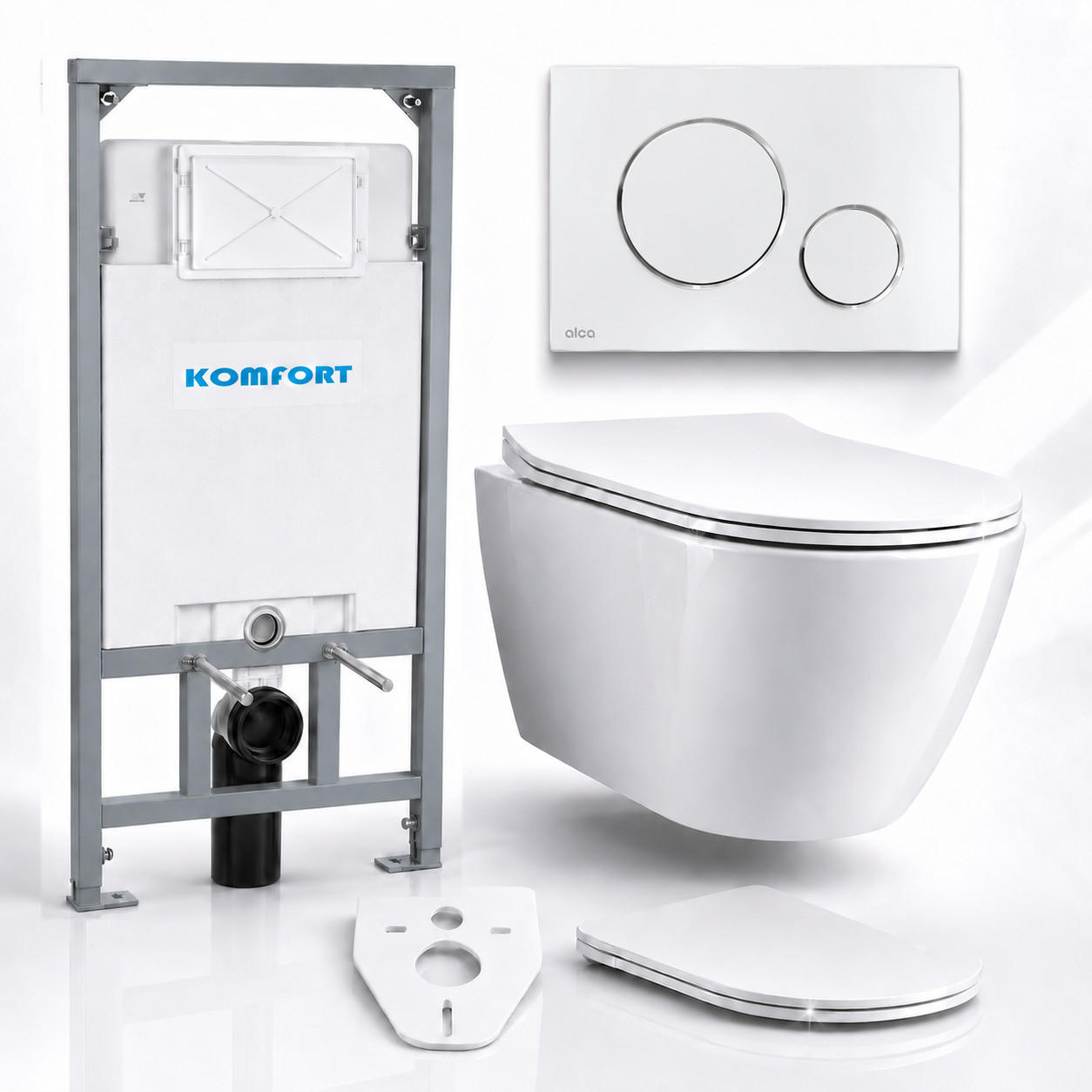 bad land Wc-Set Weiß 53x119.5x48.5 cm