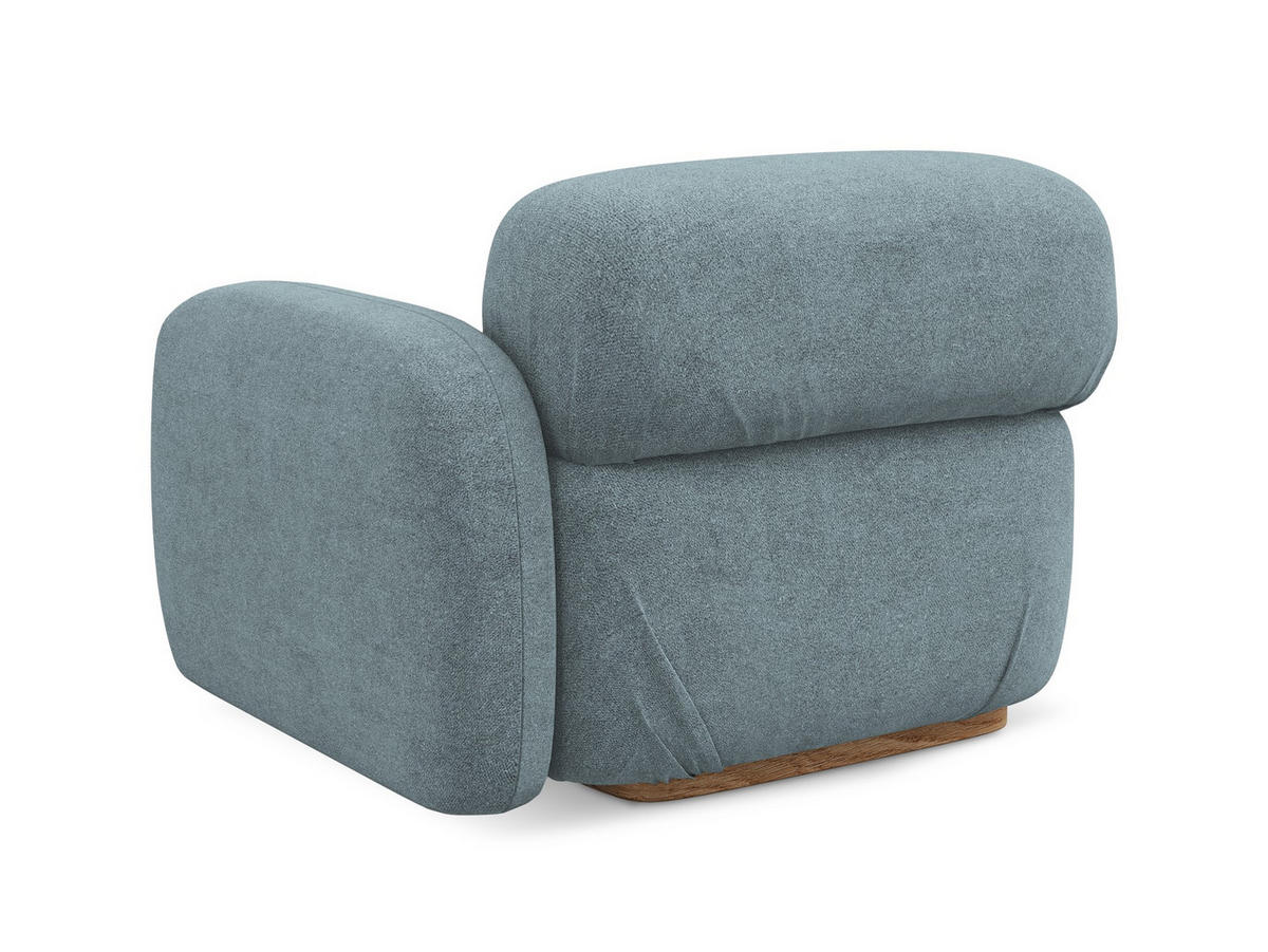 SOFAELEMENT Rechts Bouclé Stoff Blau - Blau/Blaugrau, Holz/Textil (95/73/95cm) - Makamii