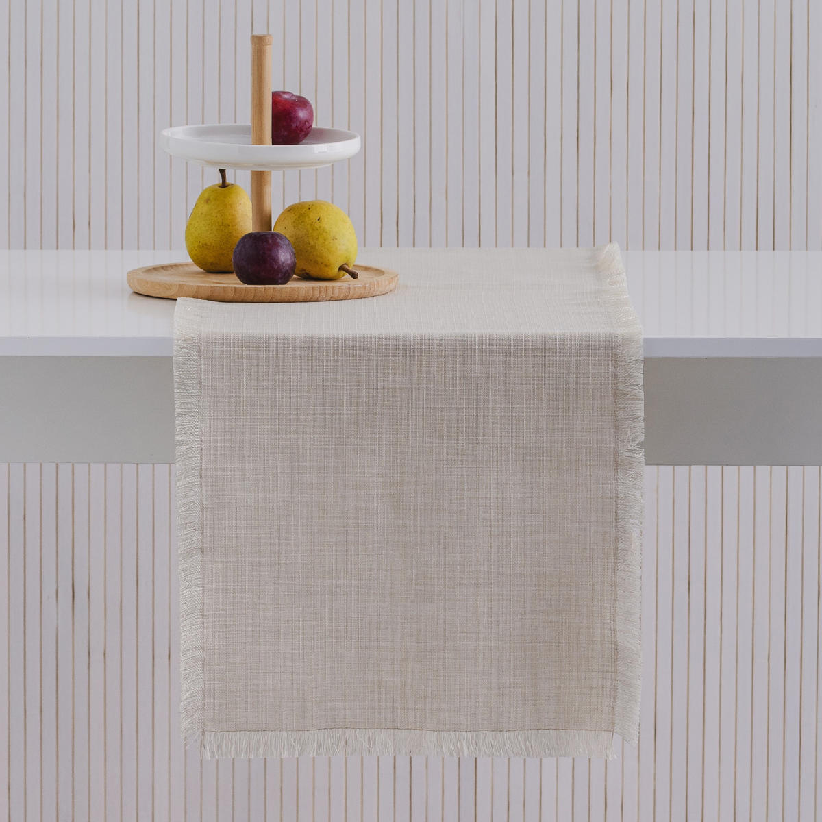 TISCHLÄUFER Arata - Beige, Textil (180/35/1cm) - home&you