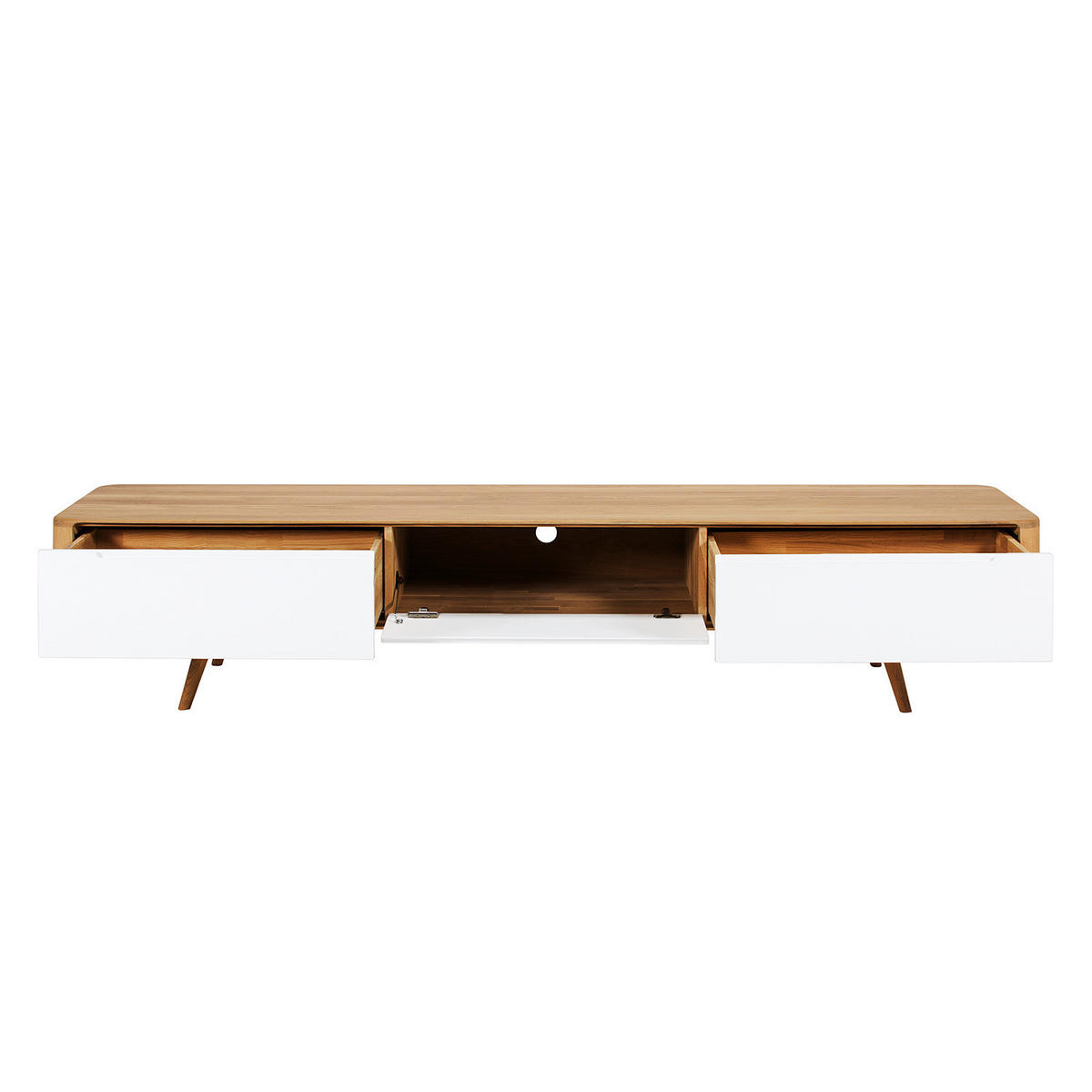 TV-LOWBOARD - Wildeiche teilmassiv - Wildeiche, Holzwerkstoff (225/45/42cm) - home24