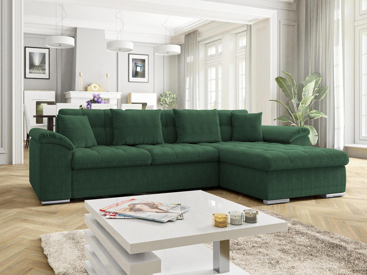 COLTAR Diana Reiat, Dreapta - verde închis, material textil/lemn (160/280cm) - MIRJAN24