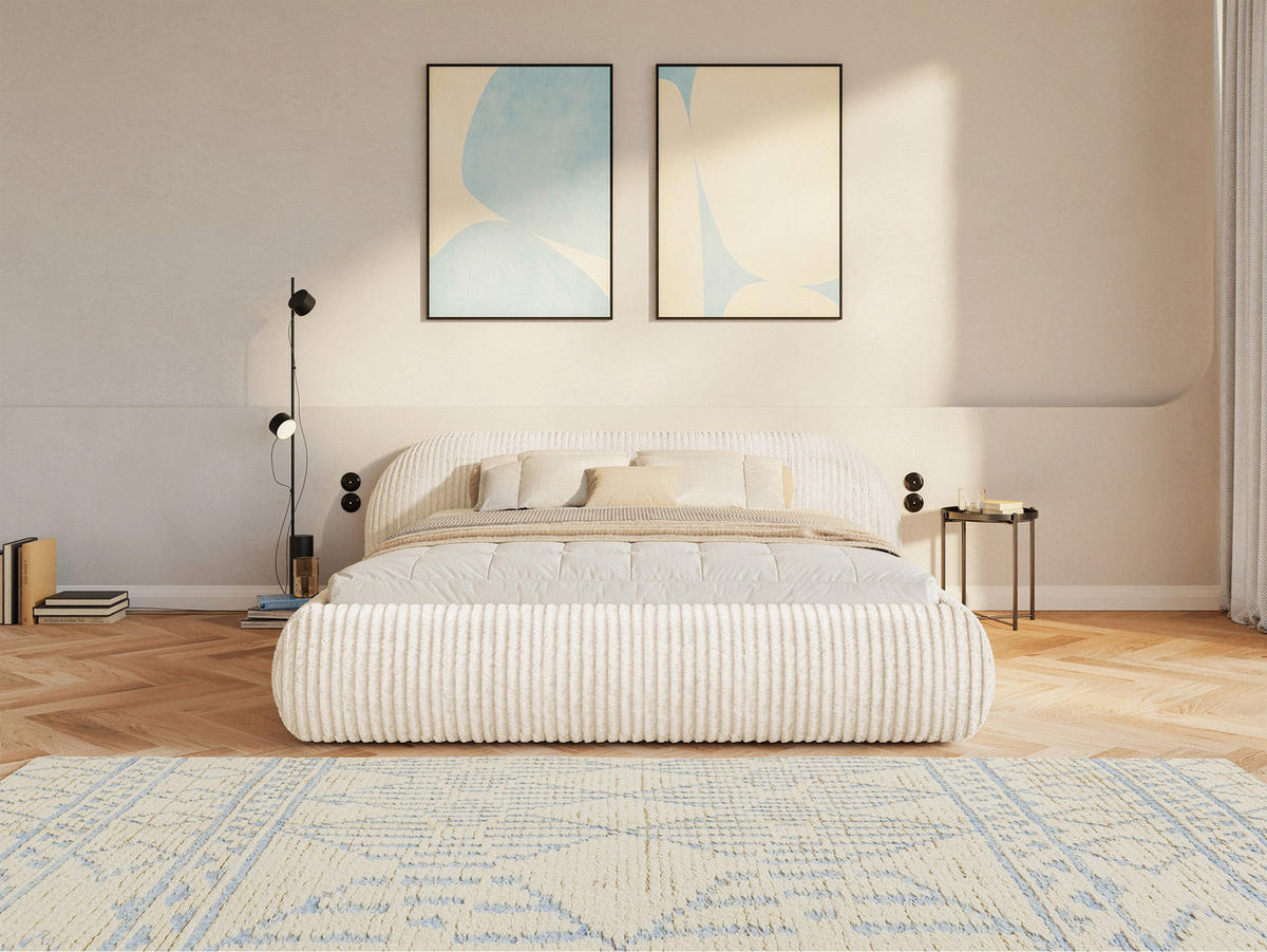 POLSTERBETT Shels 200x200 cm - Blau/Schwarz, Kunststoff/Textil (200/200cm) - Selsey