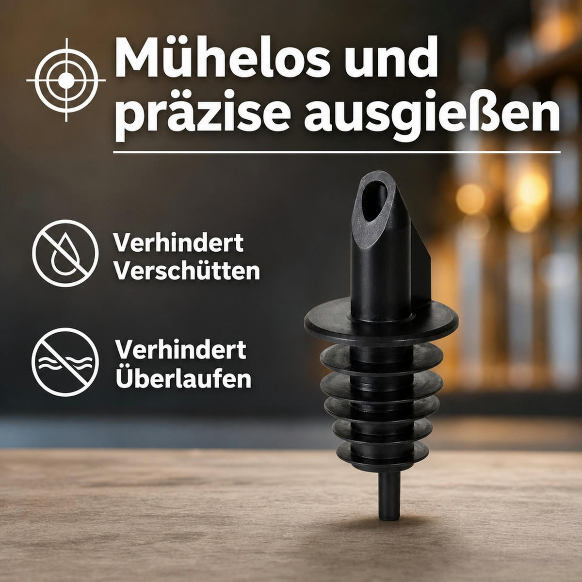 AUSGIESSER - BILLY - Schwarz, Kunststoff (3.5/7.5/3.5cm) - ich-zapfe