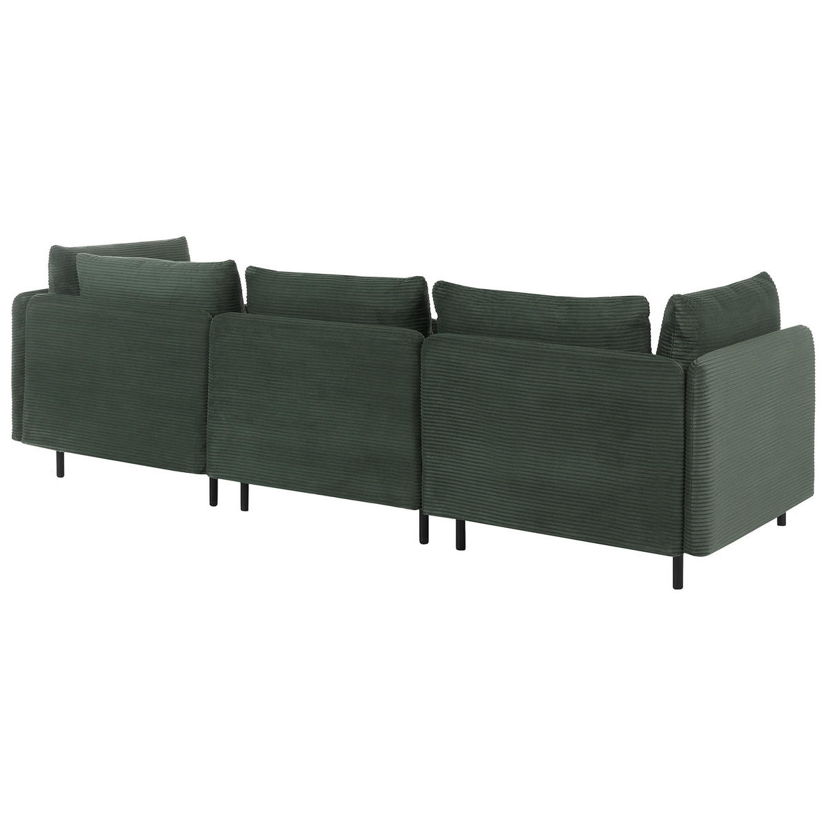 MODULÁRNÍ POHOVKA 3-místná Tmavě zelená Manšestr Egeris - zelená barva, textil (258/80/94cm) - Beliani