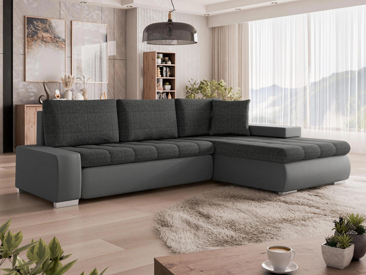 ECKSOFA Orkan Mini - Grau, Holz/Textil (265/185cm) - MIRJAN24