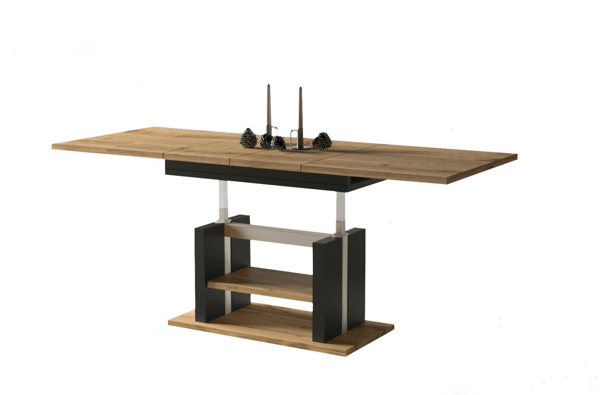 COUCHTISCH Dior höhenverstellbar ausziehbar bis 170 cm - Eiche Wotan, Holzwerkstoff (110/65/58cm) - Endo-Moebel