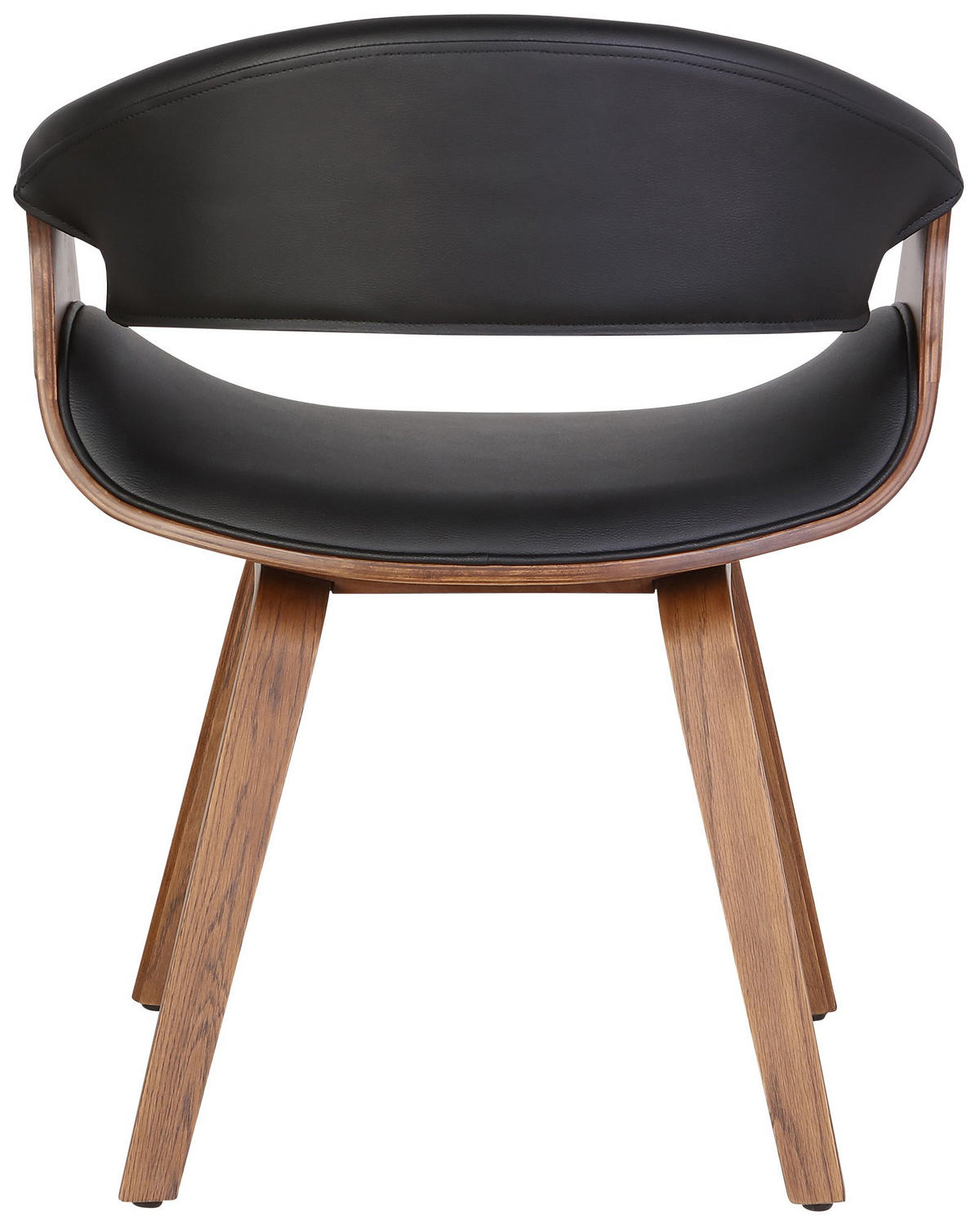 STUHL Lederlook Schwarz - Eukalyptusholzfarben/Schwarz, Holz/Textil (62/76/52cm) - CLP