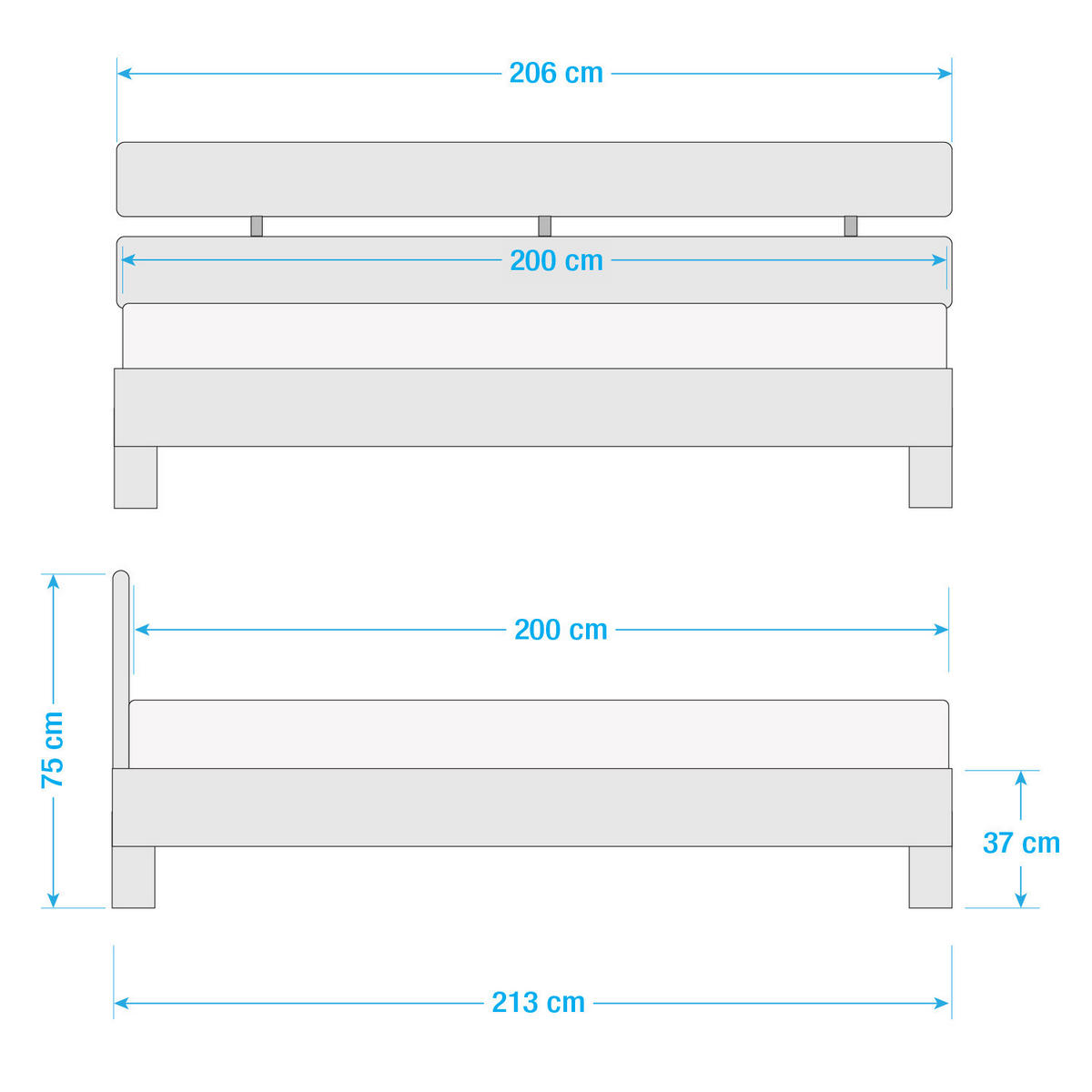 BETT - Massivholz - Eichefarben, Holz (200/200cm) - home24