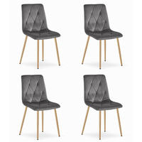 ESSZIMMERSTUHL 4-er Set TYRA dunkelgrauer Sitz, Beine in Holzfarbe - Dunkelgrau/Eichefarben, Textil (44.5/87/54.5cm) - Valora